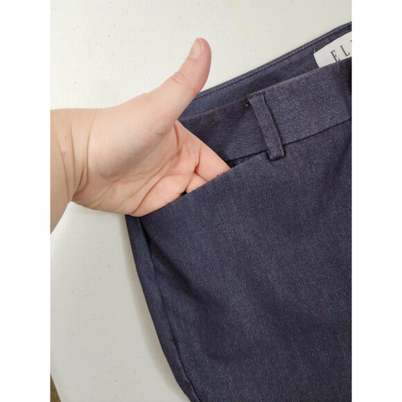 Elle Womens Size 4 Blue Low Rise Straight Ankle Slacks Woven Pants - Picture 2 of 7